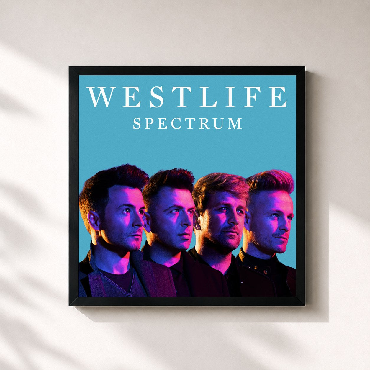 #noir Tableau carré de l'album Spectrum de Westlife, cadre noir 32x32 cm