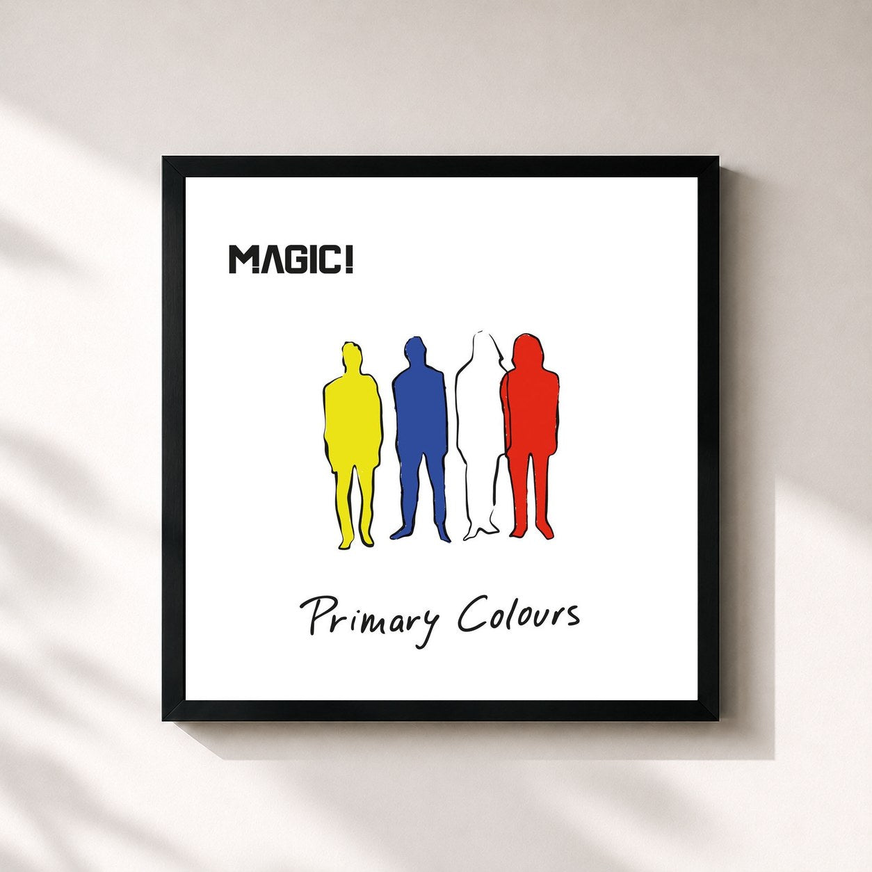 #noir Tableau carré de l'album Primary Colours de Magic!, cadre noir 32x32 cm