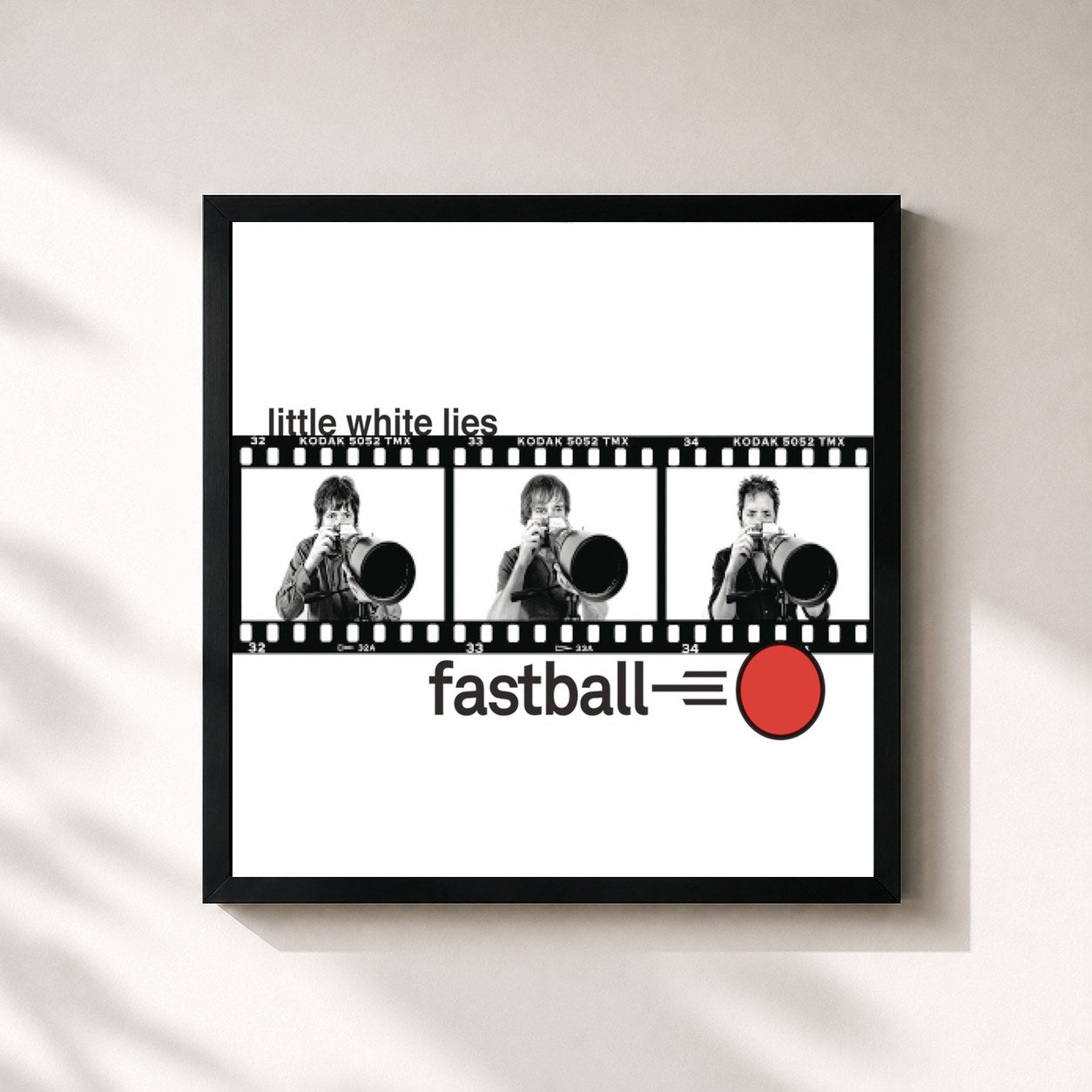 #noir Tableau carré de l'album Little White Lies de Fastball, cadre noir 32x32 cm