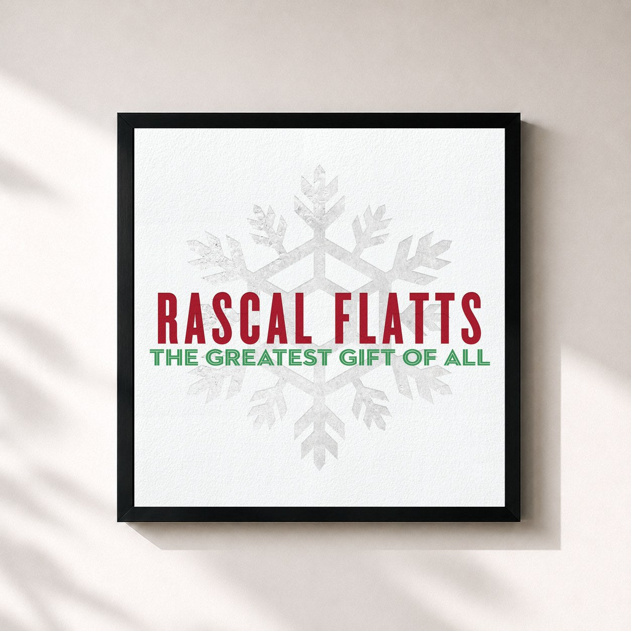 #noir Tableau carré de l'album The Greatest Gift Of All de Rascal Flatts, cadre noir 32x32 cm