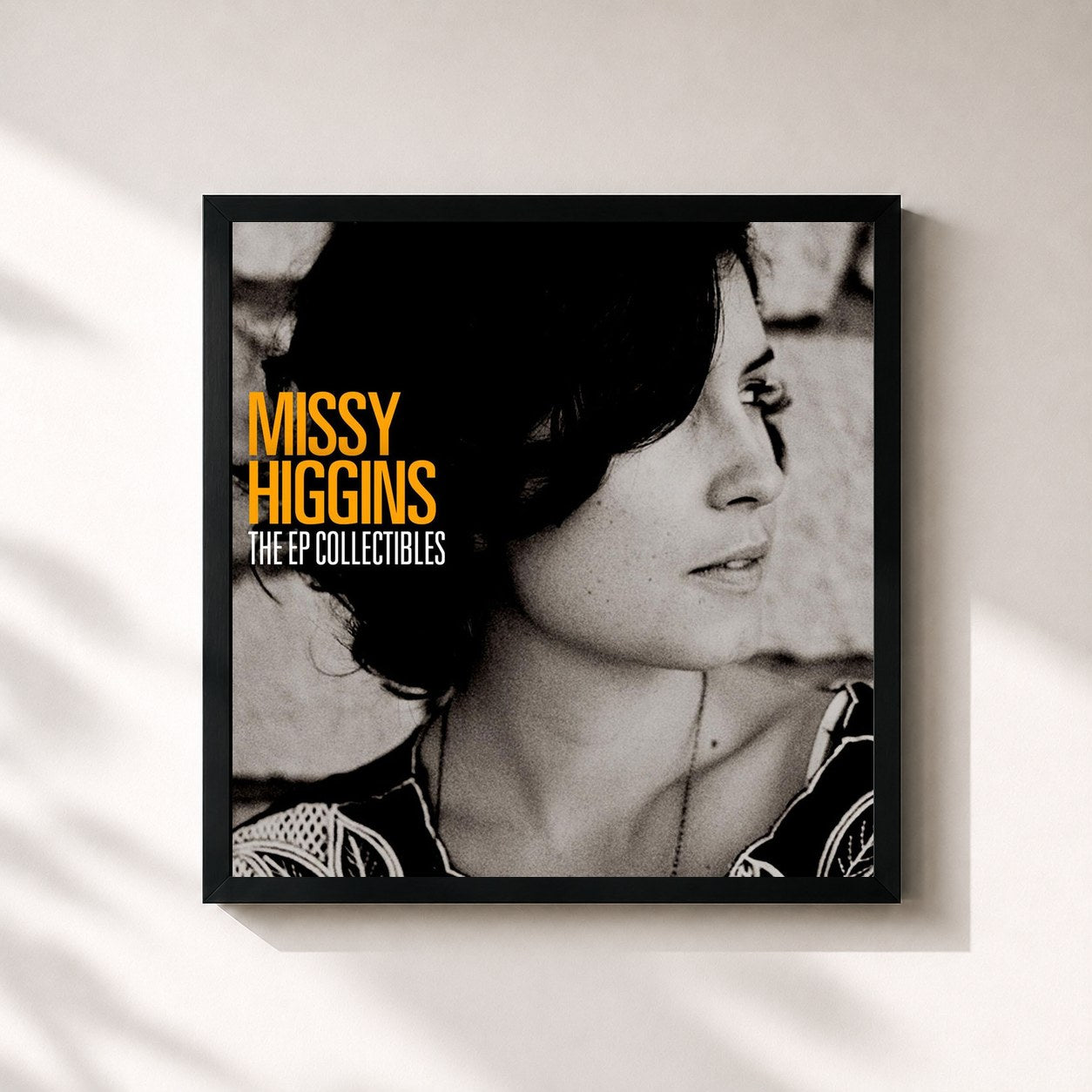 #noir Tableau carré de l'album The EP Collectibles de Missy Higgins, cadre noir 32x32 cm