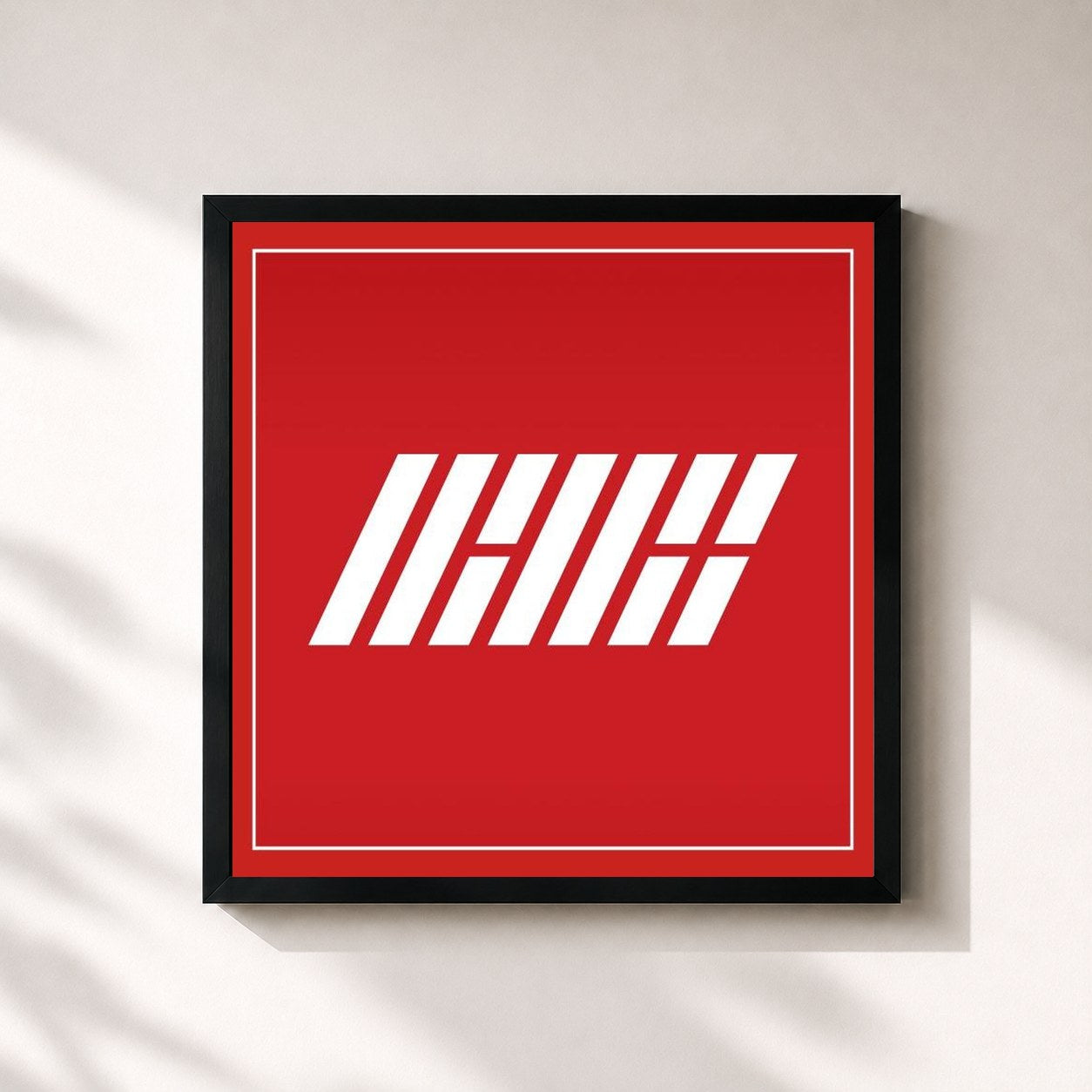 #noir Tableau carré de l'album WELCOME BACK de iKON, cadre noir 32x32 cm