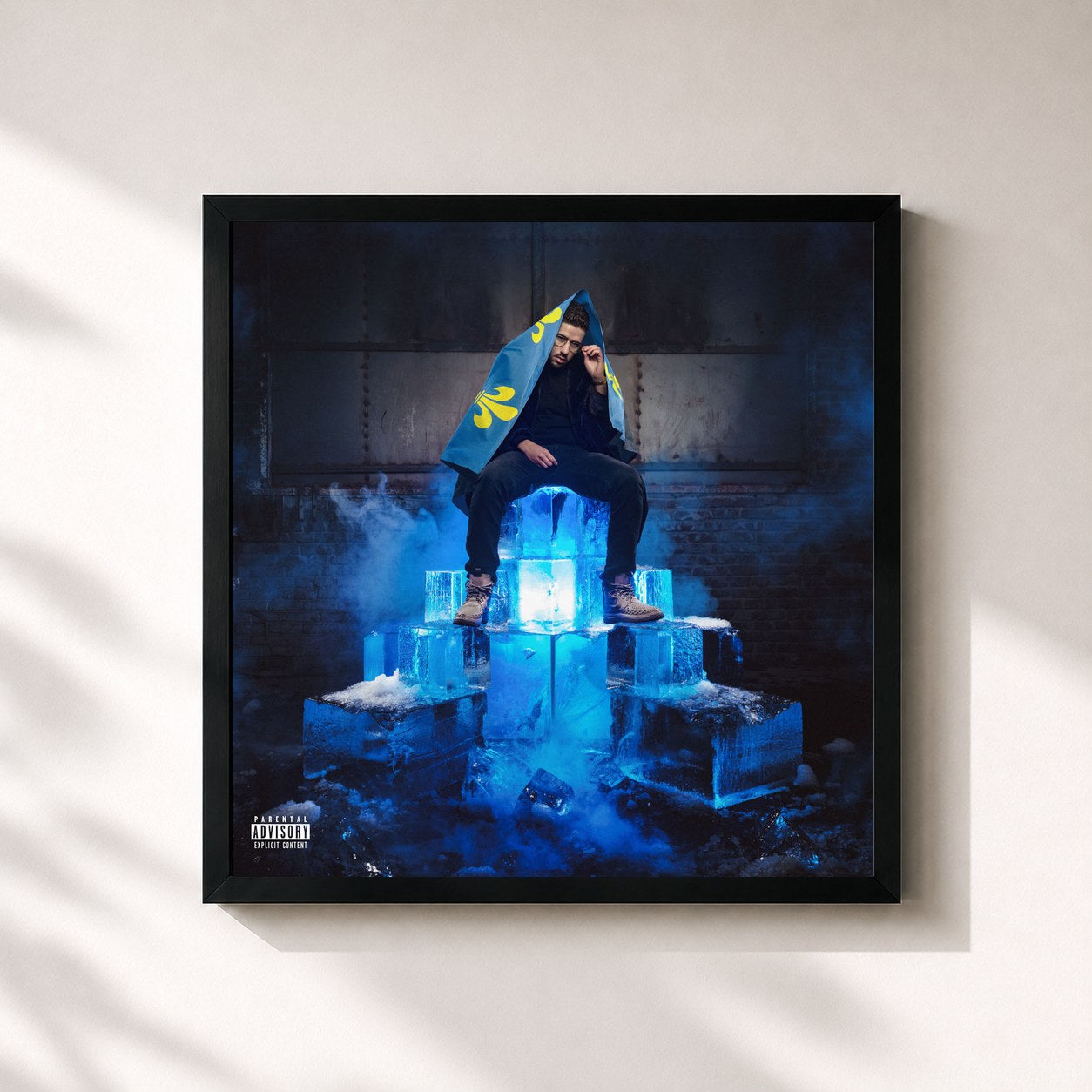#noir Tableau carré de l'album Iceberg Slim de Veerus, cadre noir 32x32 cm