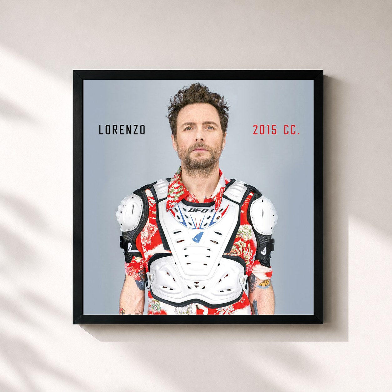 #noir Tableau carré de l'album Lorenzo 2015 CC. de Jovanotti, cadre noir 32x32 cm