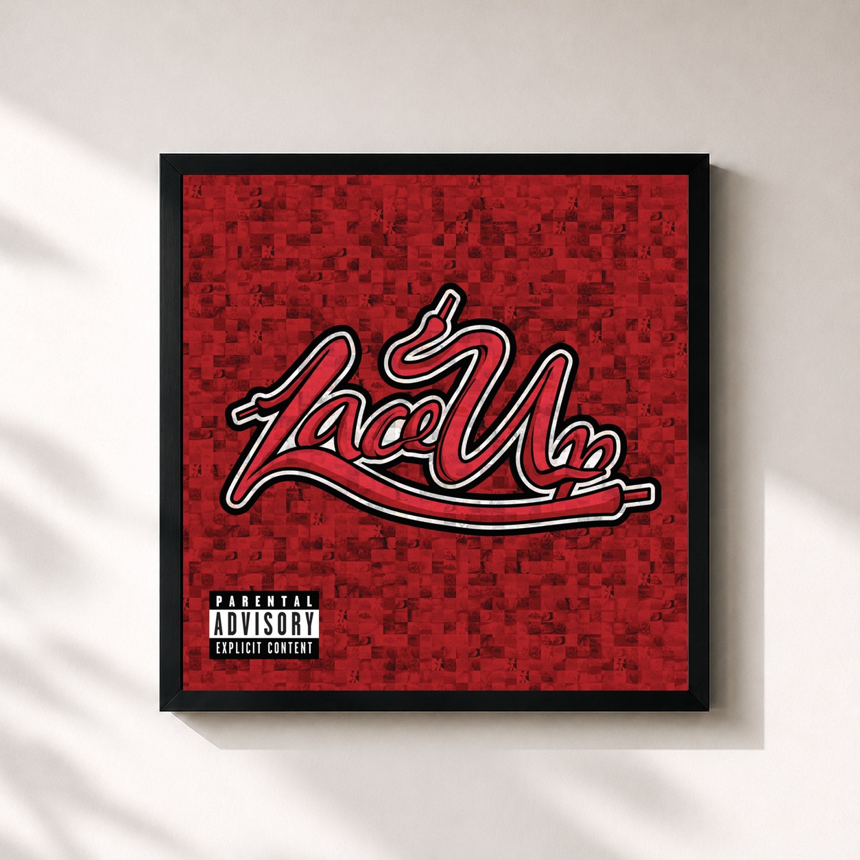 #noir Tableau carré de l'album Lace Up (Deluxe) de mgk, cadre noir 32x32 cm