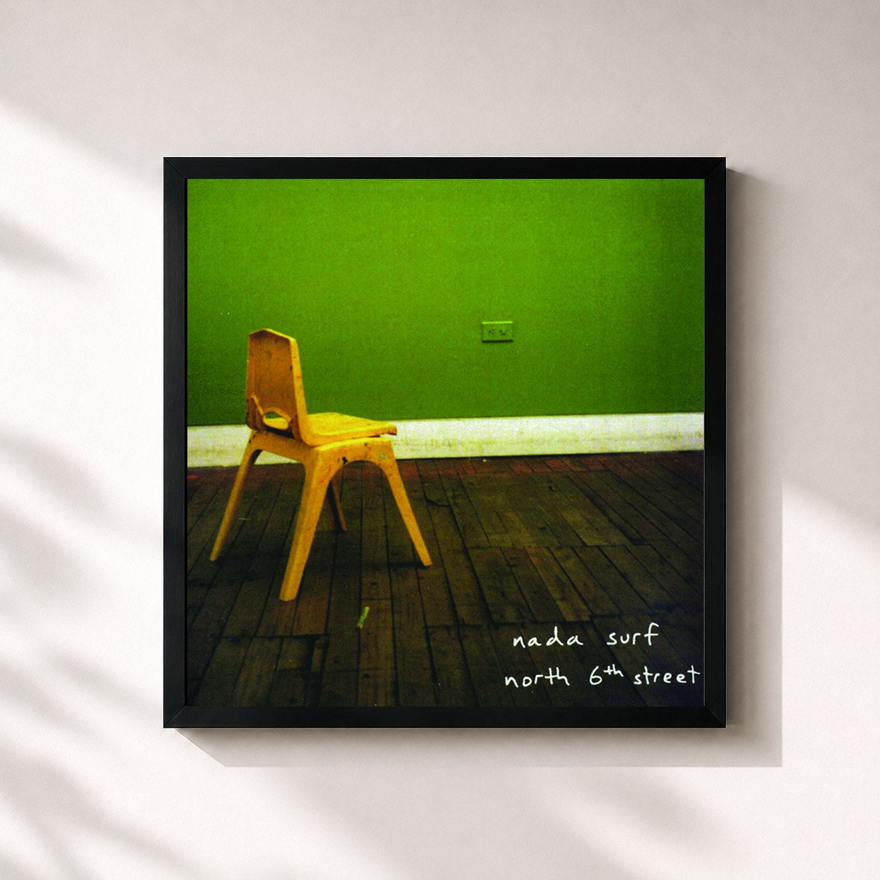 #noir Tableau carré de l'album North 6th Street de Nada Surf, cadre noir 32x32 cm