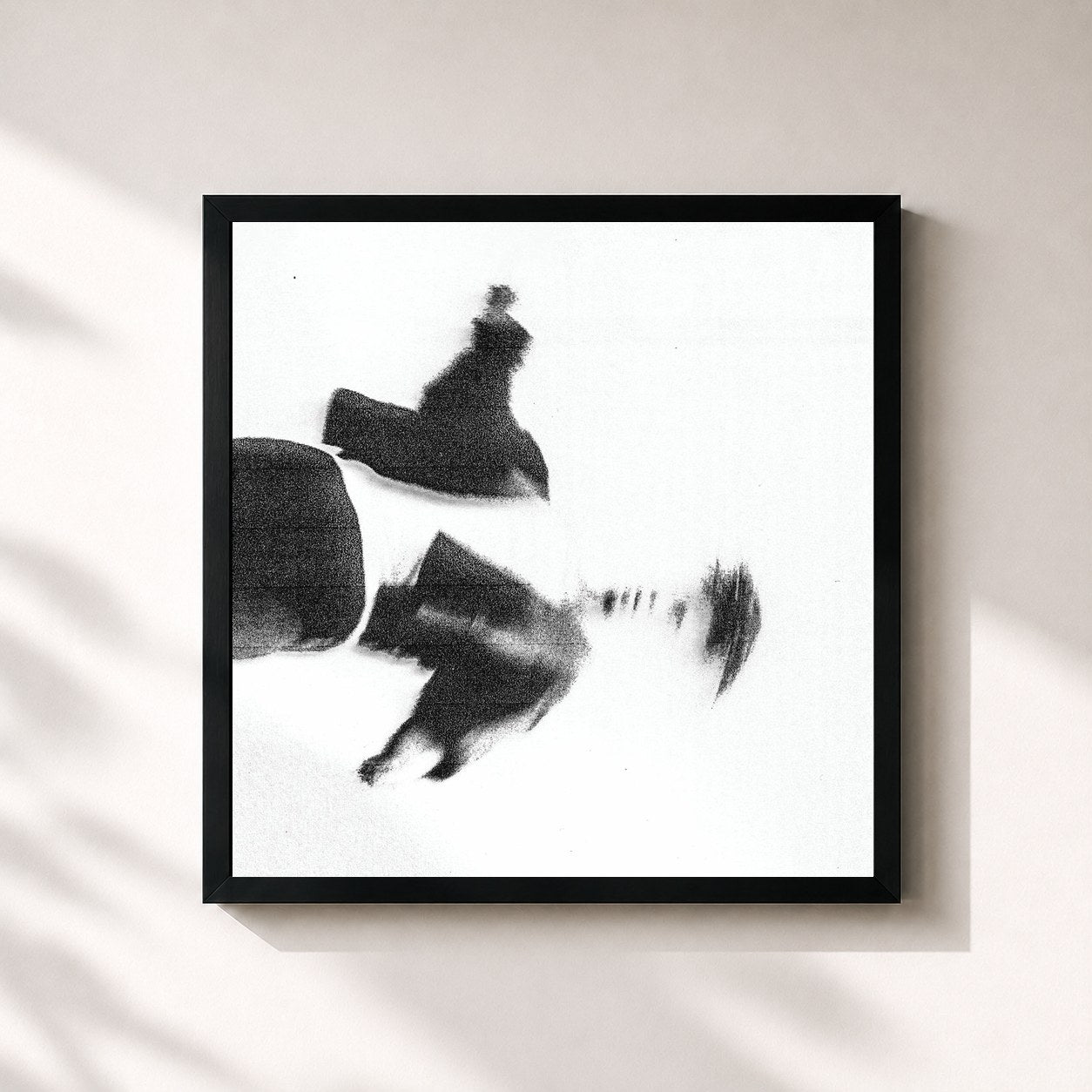 #noir Tableau carré de l'album AU REVOIR SIMEON de Swing, cadre noir 32x32 cm