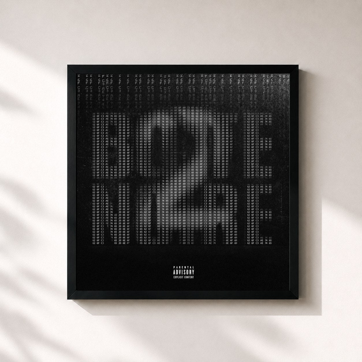 #noir Tableau carré de l'album Boîte Noire Vol.2 de Boîte noire, cadre noir 32x32 cm
