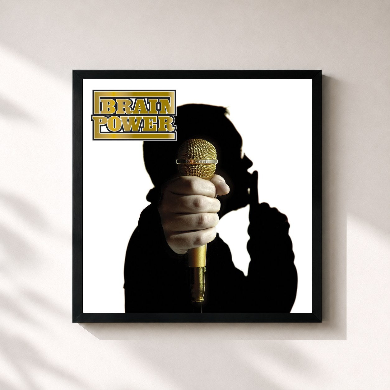 #noir Tableau carré de l'album Even Stil de Brainpower, cadre noir 32x32 cm