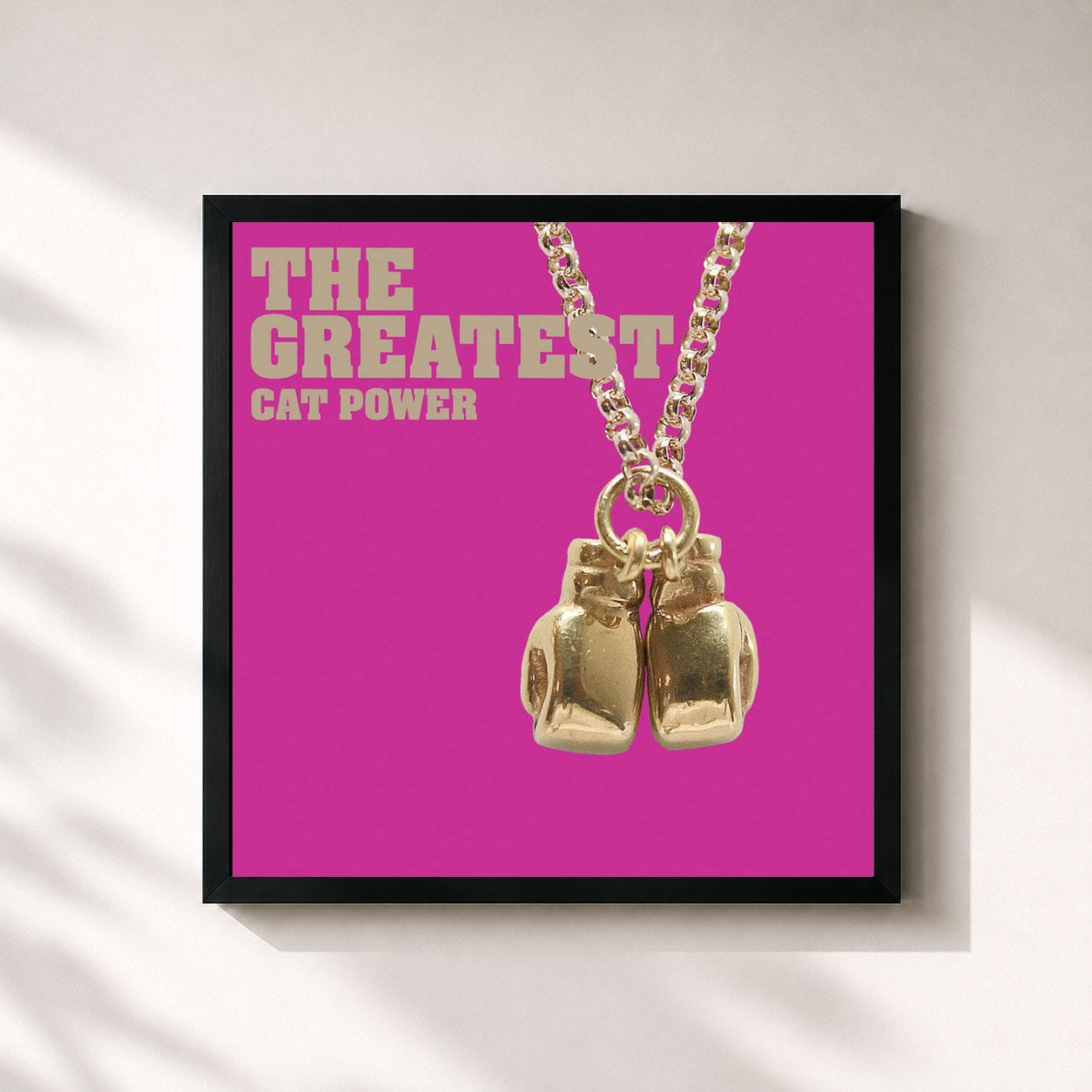 #noir Tableau carré de l'album The Greatest de Cat Power, cadre noir 32x32 cm