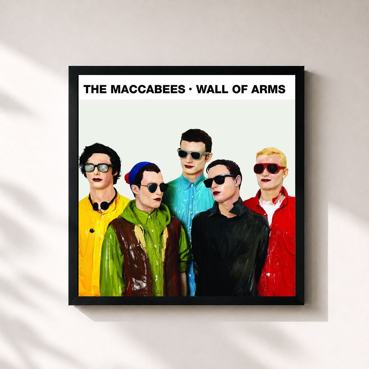 #noir Tableau carré de l'album Wall Of Arms (Deluxe Edition) de The Maccabees, cadre noir 32x32 cm