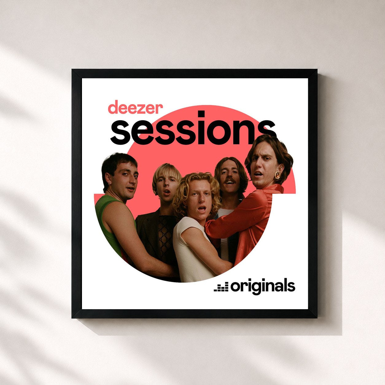 #noir Tableau carré de l'album Deezer Sessions de Parcels, cadre noir 32x32 cm