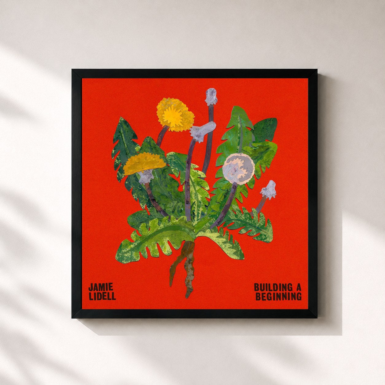 #noir Tableau carré de l'album Building a Beginning de Jamie Lidell, cadre noir 32x32 cm