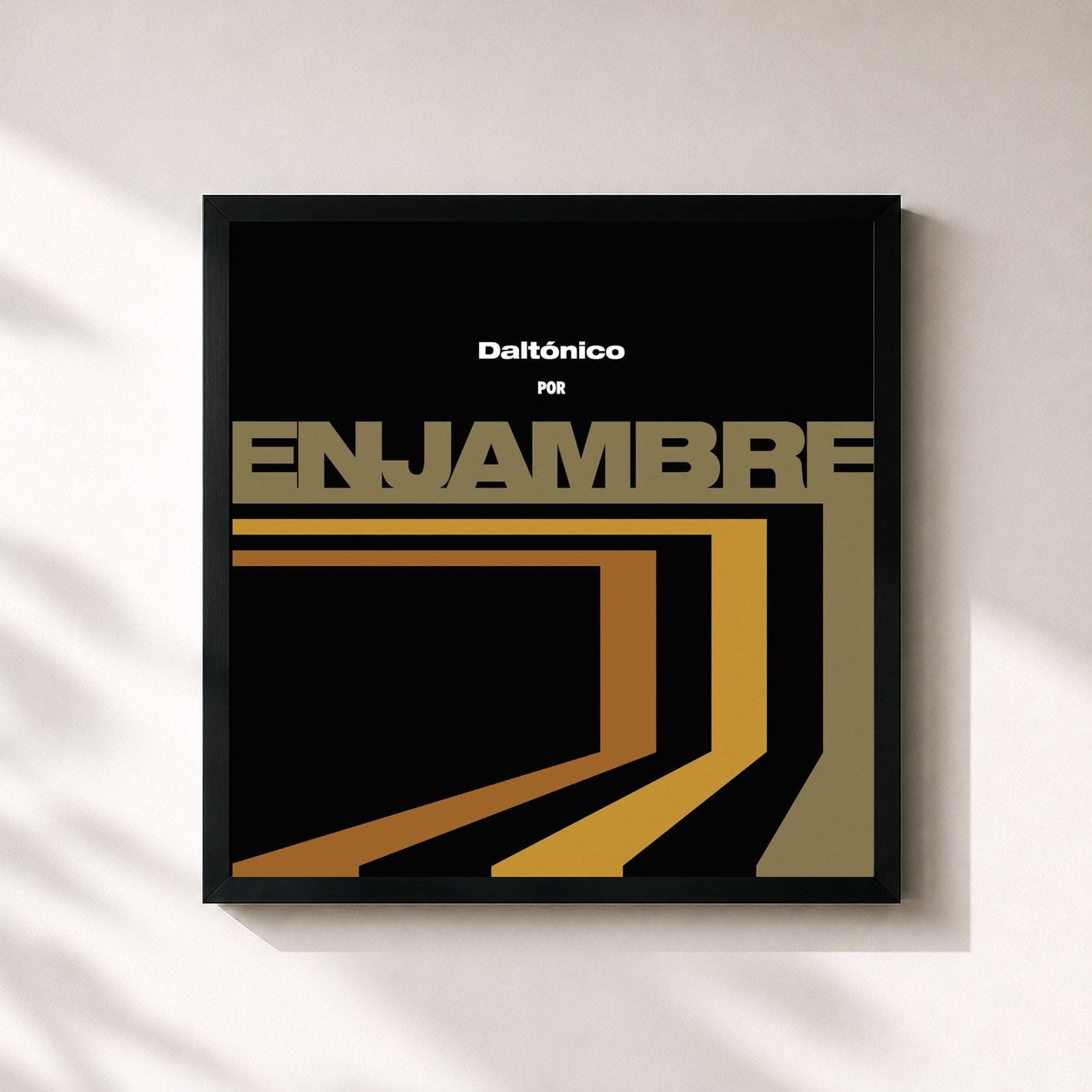 #noir Tableau carré de l'album Daltónico Deluxe de Enjambre, cadre noir 32x32 cm