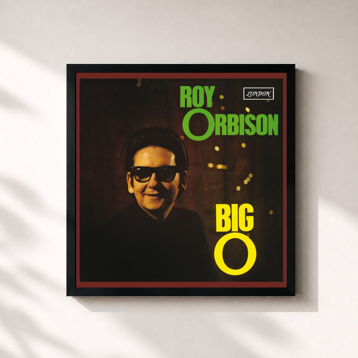 #noir Tableau carré de l'album Big O (Remastered) de Roy Orbison, cadre noir 32x32 cm