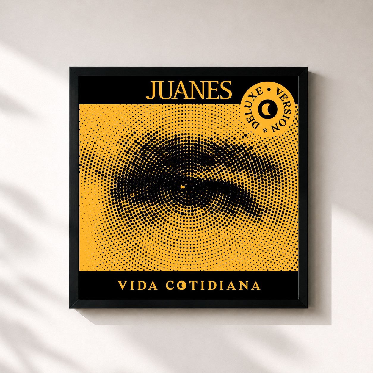 #noir Tableau carré de l'album Vida Cotidiana (Deluxe Version) de Juanes, cadre noir 32x32 cm