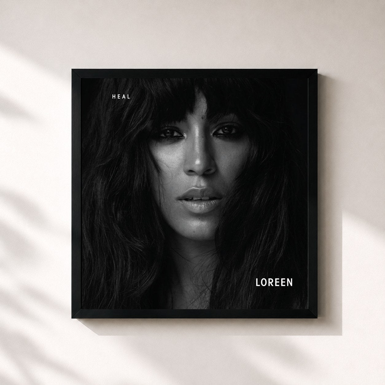 #noir Tableau carré de l'album Heal de Loreen, cadre noir 32x32 cm