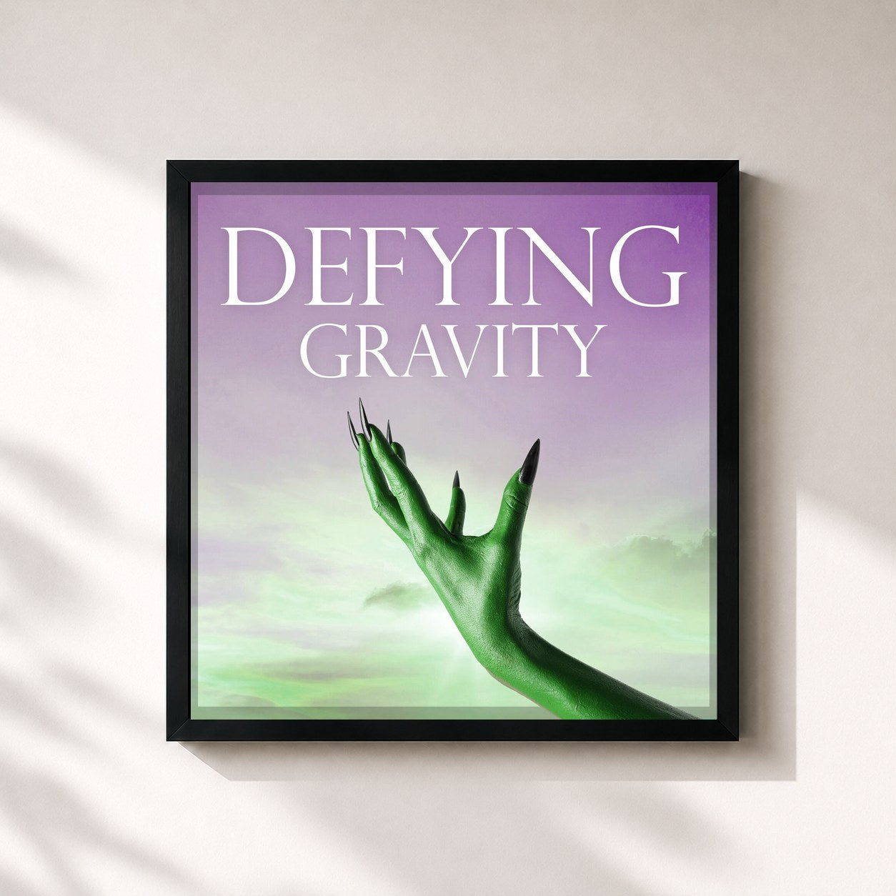 #noir Tableau carré de l'album Defying Gravity: Songs from Wicked de Idina Menzel, cadre noir 32x32 cm