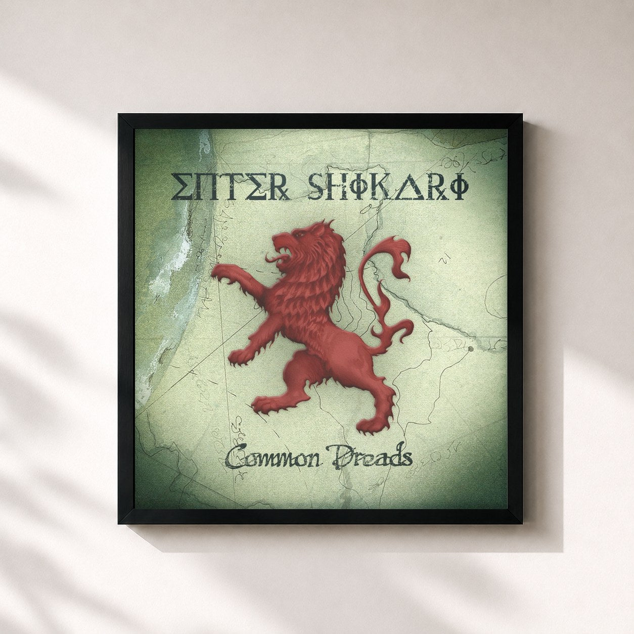 #noir Tableau carré de l'album Common Dreads de Enter Shikari, cadre noir 32x32 cm