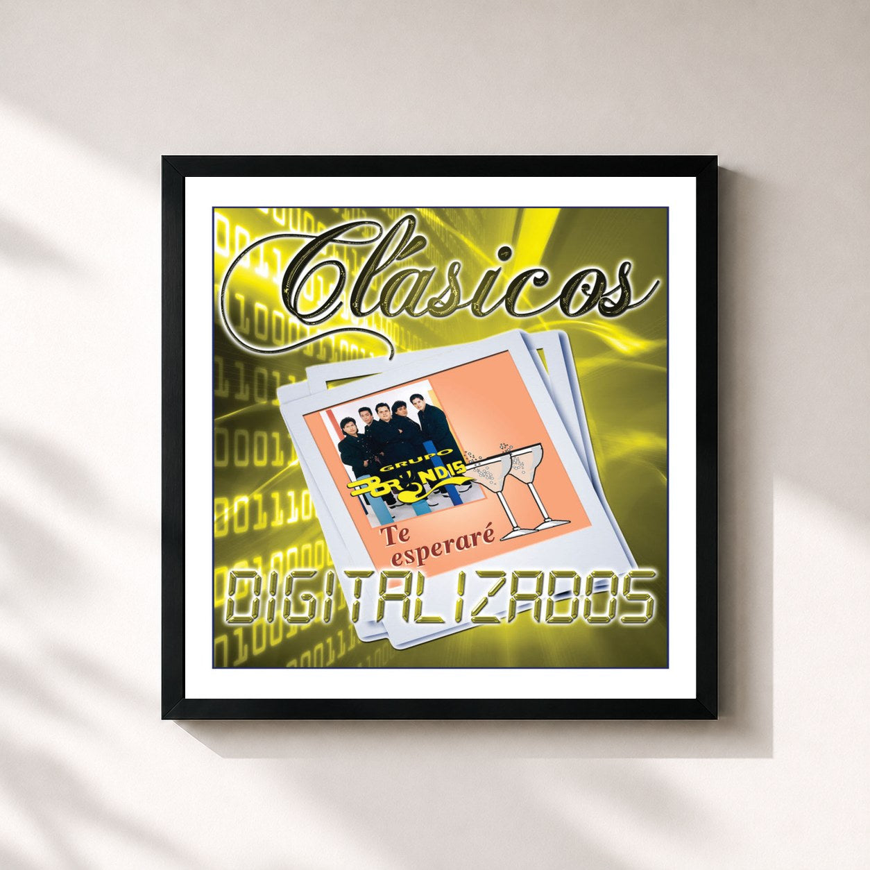 #noir Tableau carré de l'album Te Esperaré (Clásicos Digitalizados) de Grupo Bryndis, cadre noir 32x32 cm
