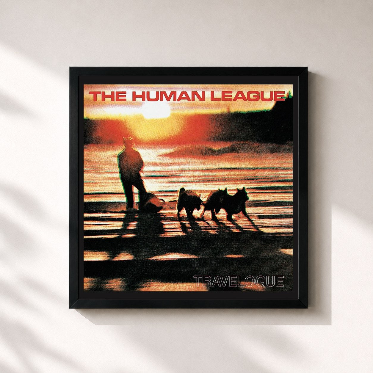 #noir Tableau carré de l'album Travelogue de The Human League, cadre noir 32x32 cm