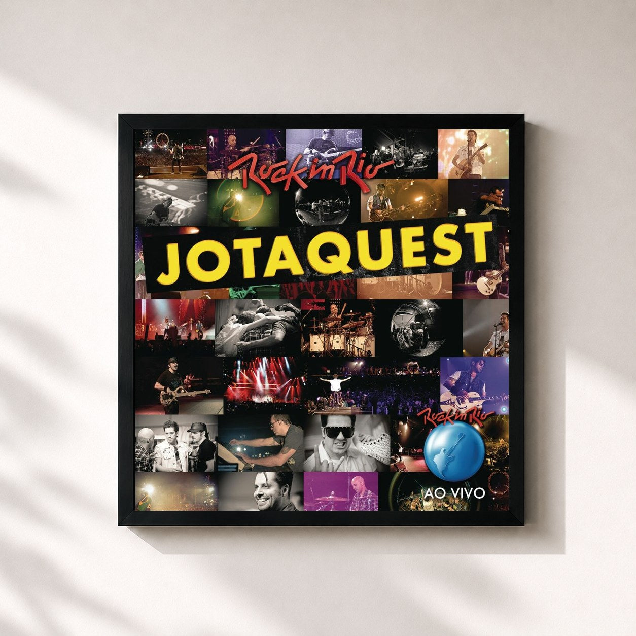 #noir Tableau carré de l'album Rock in Rio 2011 - Jota Quest de Jota Quest, cadre noir 32x32 cm