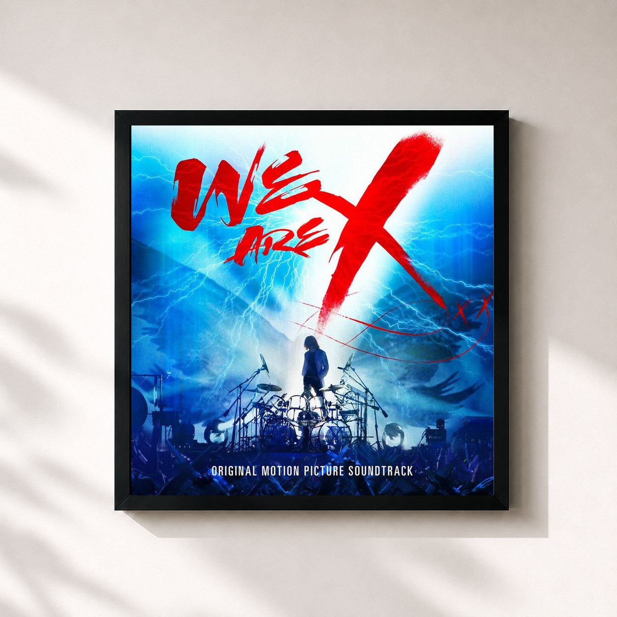 #noir Tableau carré de l'album We Are X (Original Soundtrack) de X JAPAN, cadre noir 32x32 cm