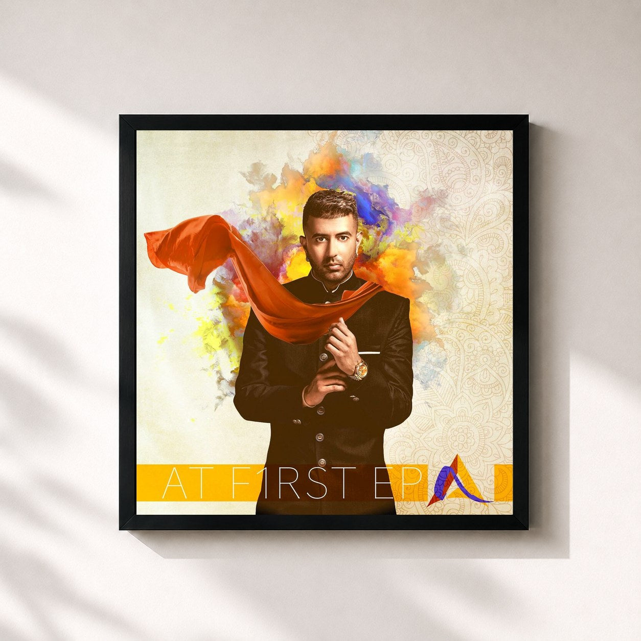 #noir Tableau carré de l'album At F1rst de F1rstman, cadre noir 32x32 cm
