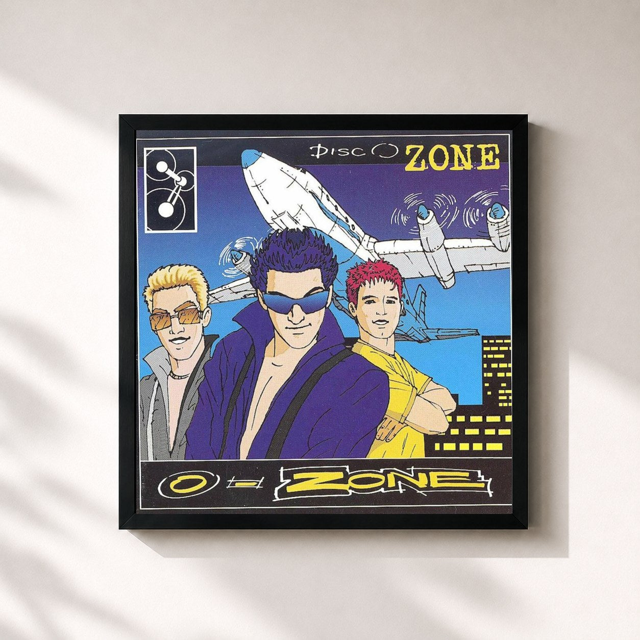 #noir Tableau carré de l'album DiscO-Zone de O-Zone, cadre noir 32x32 cm