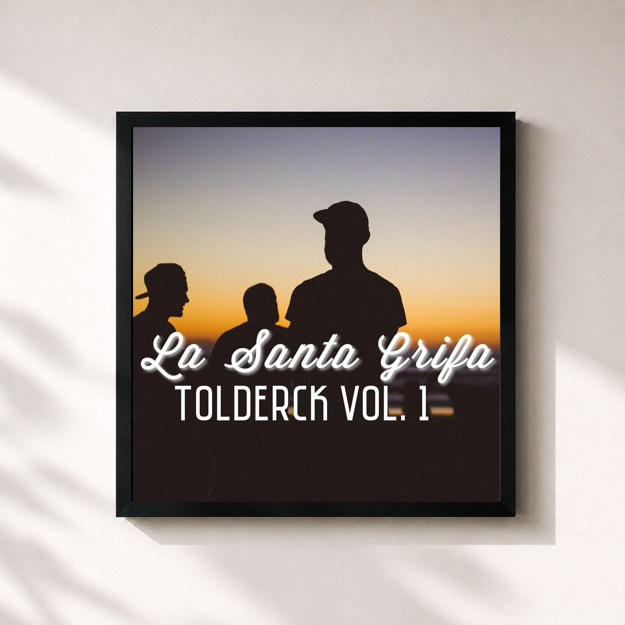 #noir Tableau carré de l'album Tolderck, Vol. 1 de La Santa Grifa, cadre noir 32x32 cm