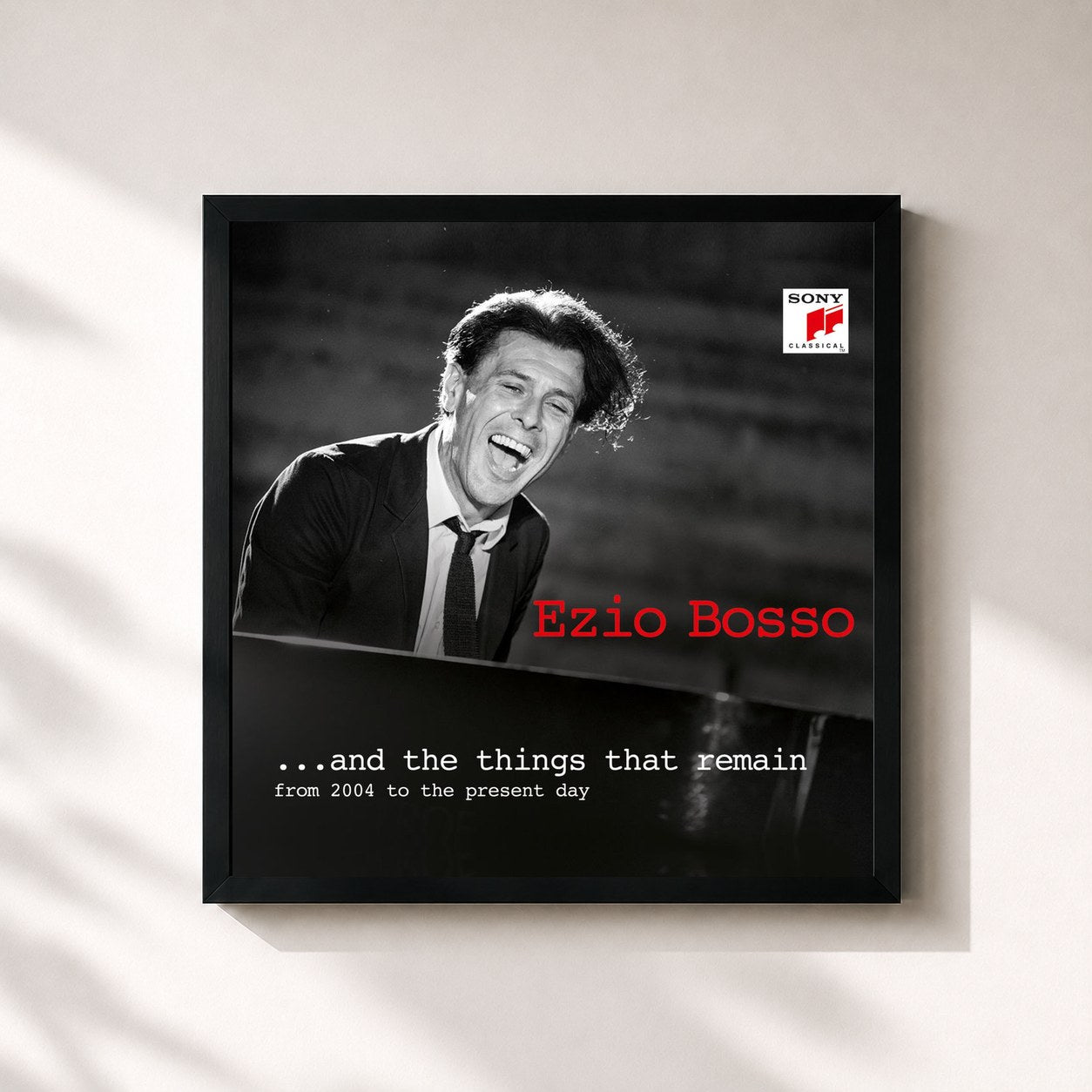 #noir Tableau carré de l'album And the Things that Remain de Ezio Bosso, cadre noir 32x32 cm