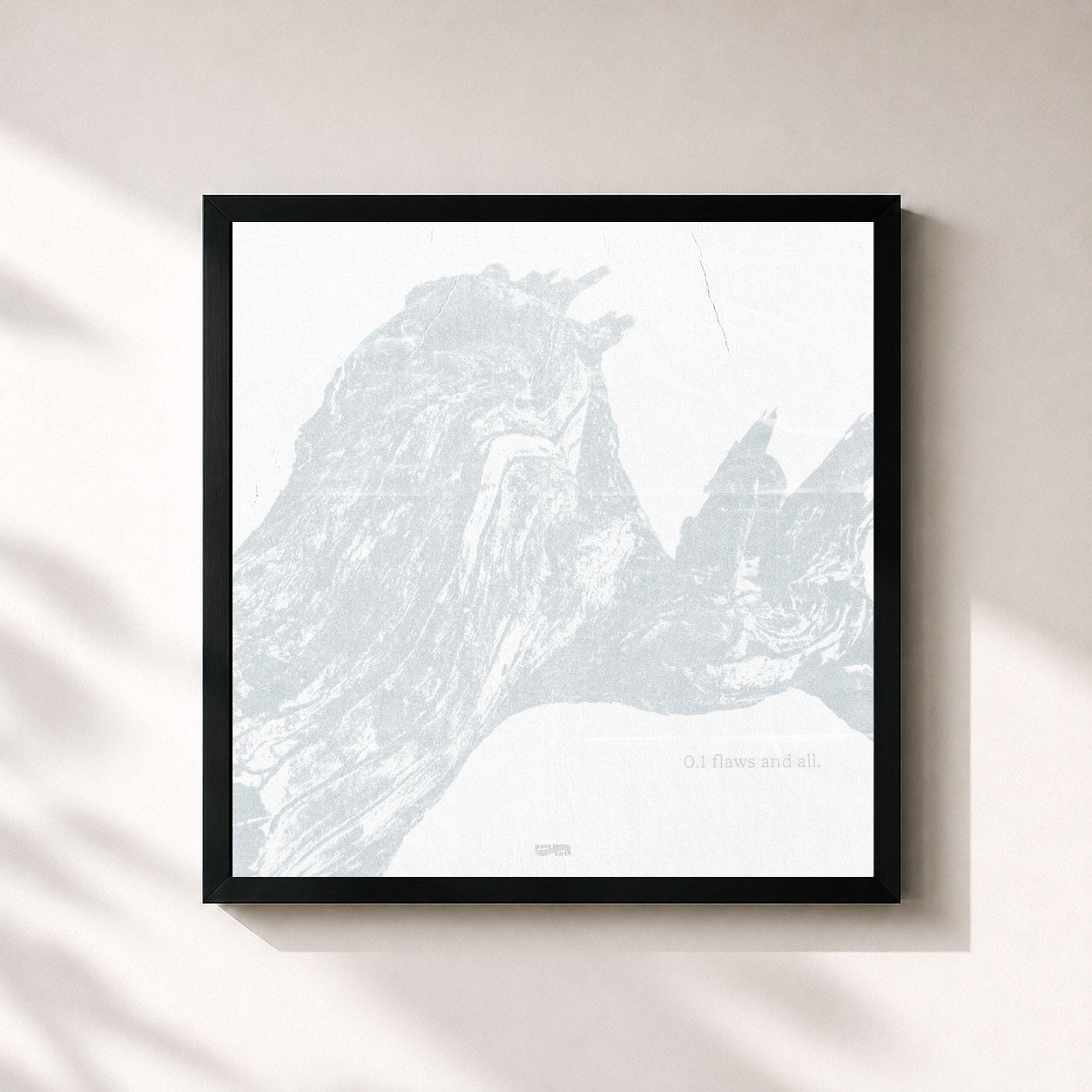 #noir Tableau carré de l'album 0.1 flaws and all. de wave to earth, cadre noir 32x32 cm