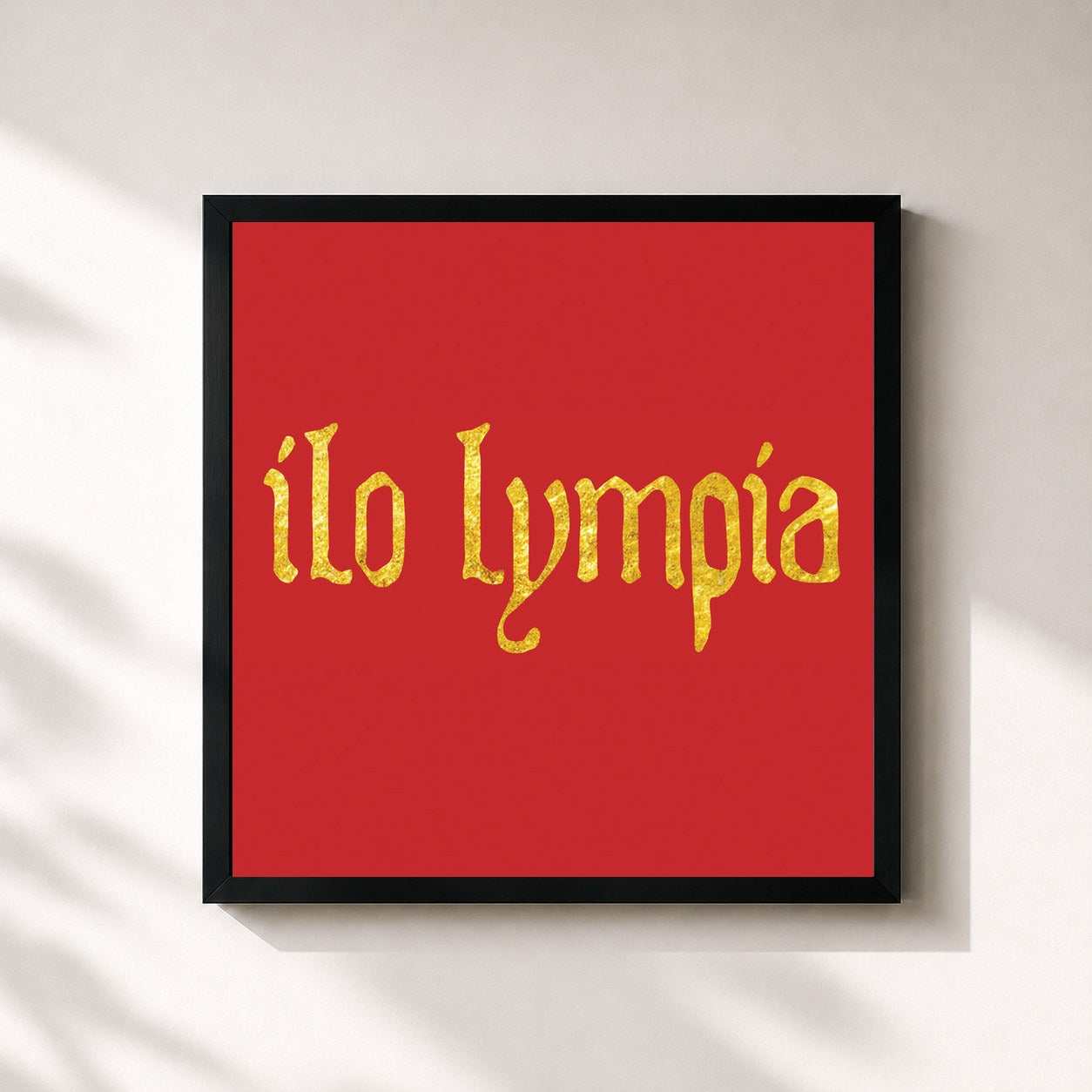 #noir Tableau carré de l'album Ilo Lympia de Camille, cadre noir 32x32 cm
