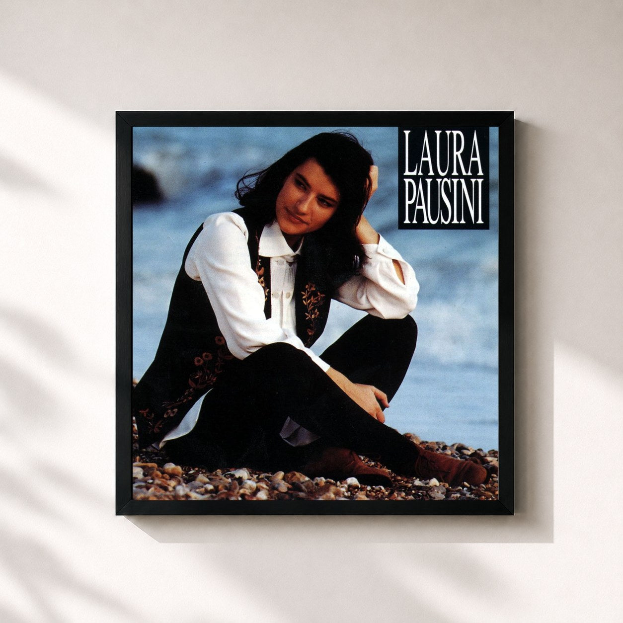 #noir Tableau carré de l'album Laura Pausini - Spanish Version de Laura Pausini, cadre noir 32x32 cm