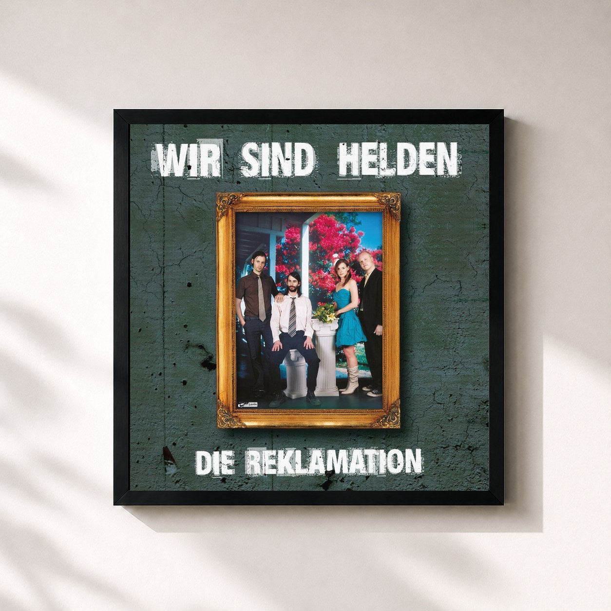 #noir Tableau carré de l'album Die Reklamation de Wir sind Helden, cadre noir 32x32 cm