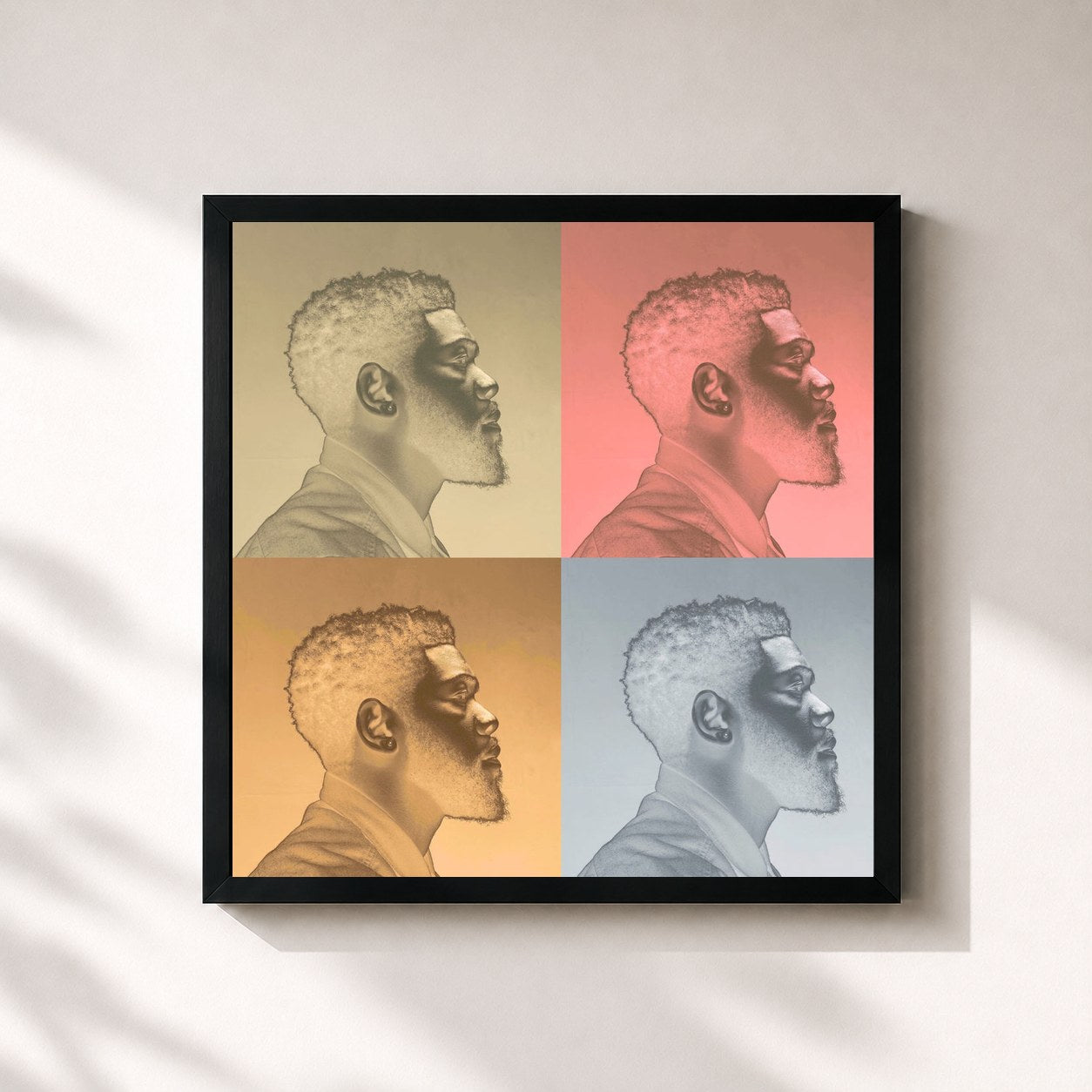 #noir Tableau carré de l'album 10 YEARS LATER de Jake Isaac, cadre noir 32x32 cm