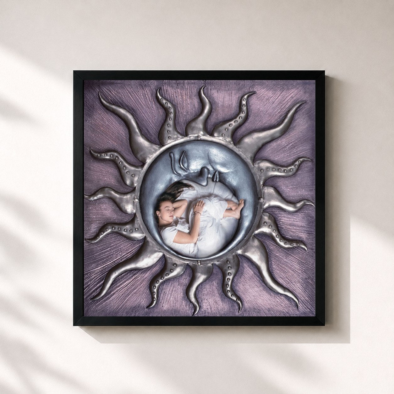 #noir Tableau carré de l'album Tierna La Noche de Fey, cadre noir 32x32 cm