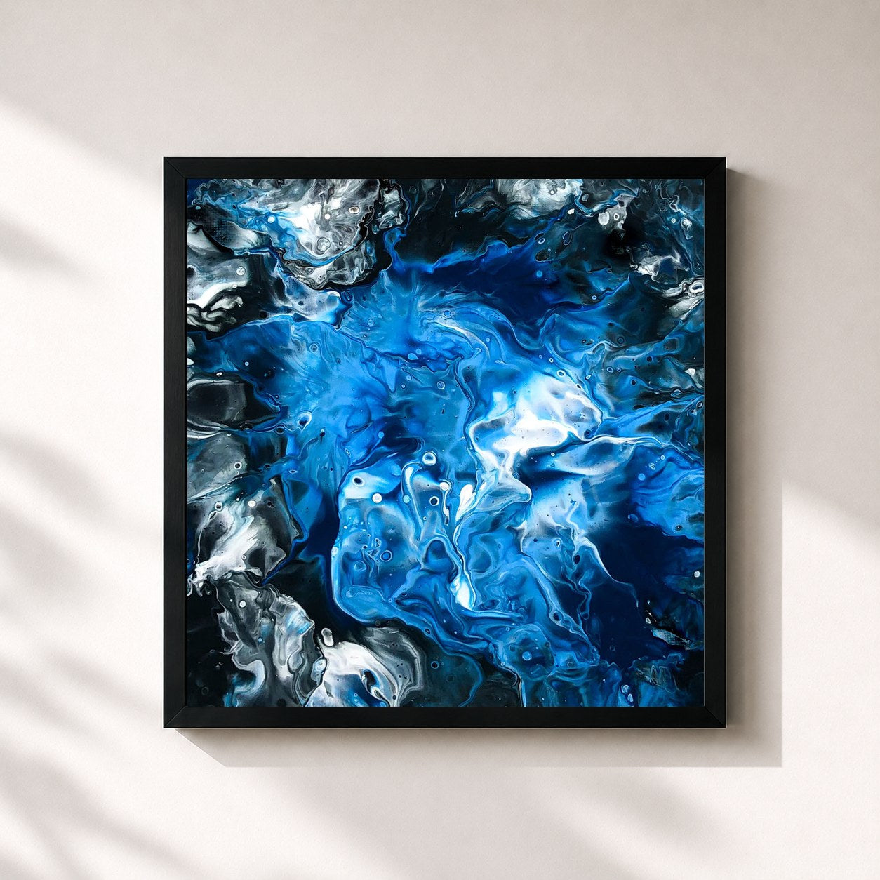 #noir Tableau carré de l'album Kenna de So La Lune, cadre noir 32x32 cm