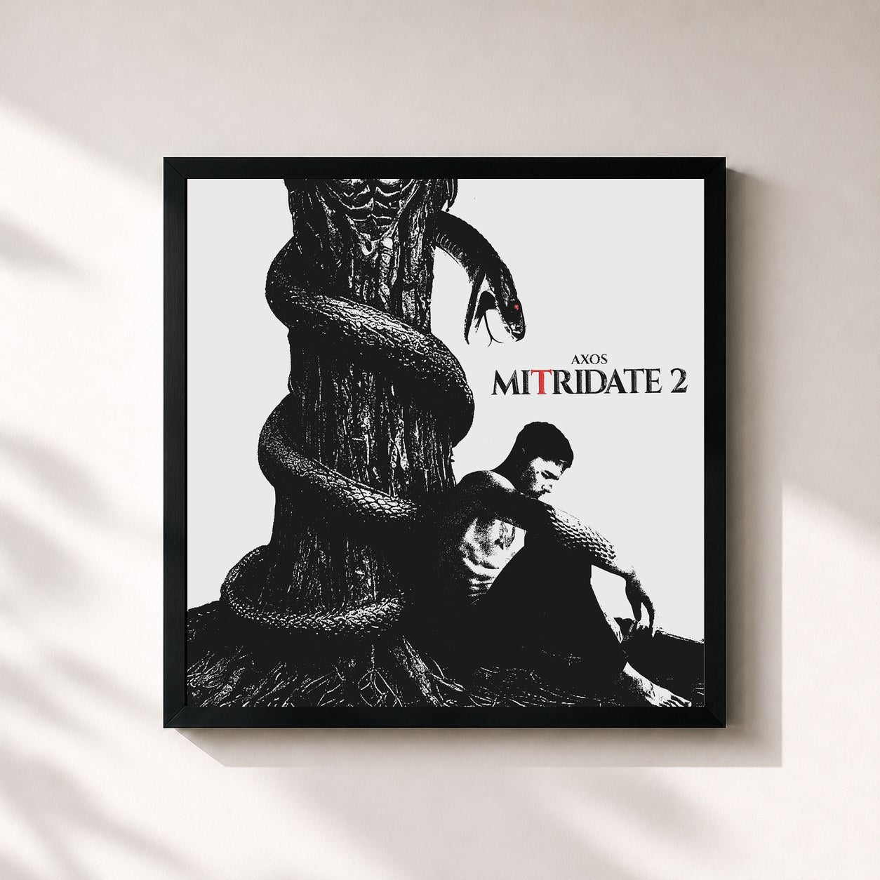 #noir Tableau carré de l'album MITRIDATE 2 de Axos, cadre noir 32x32 cm