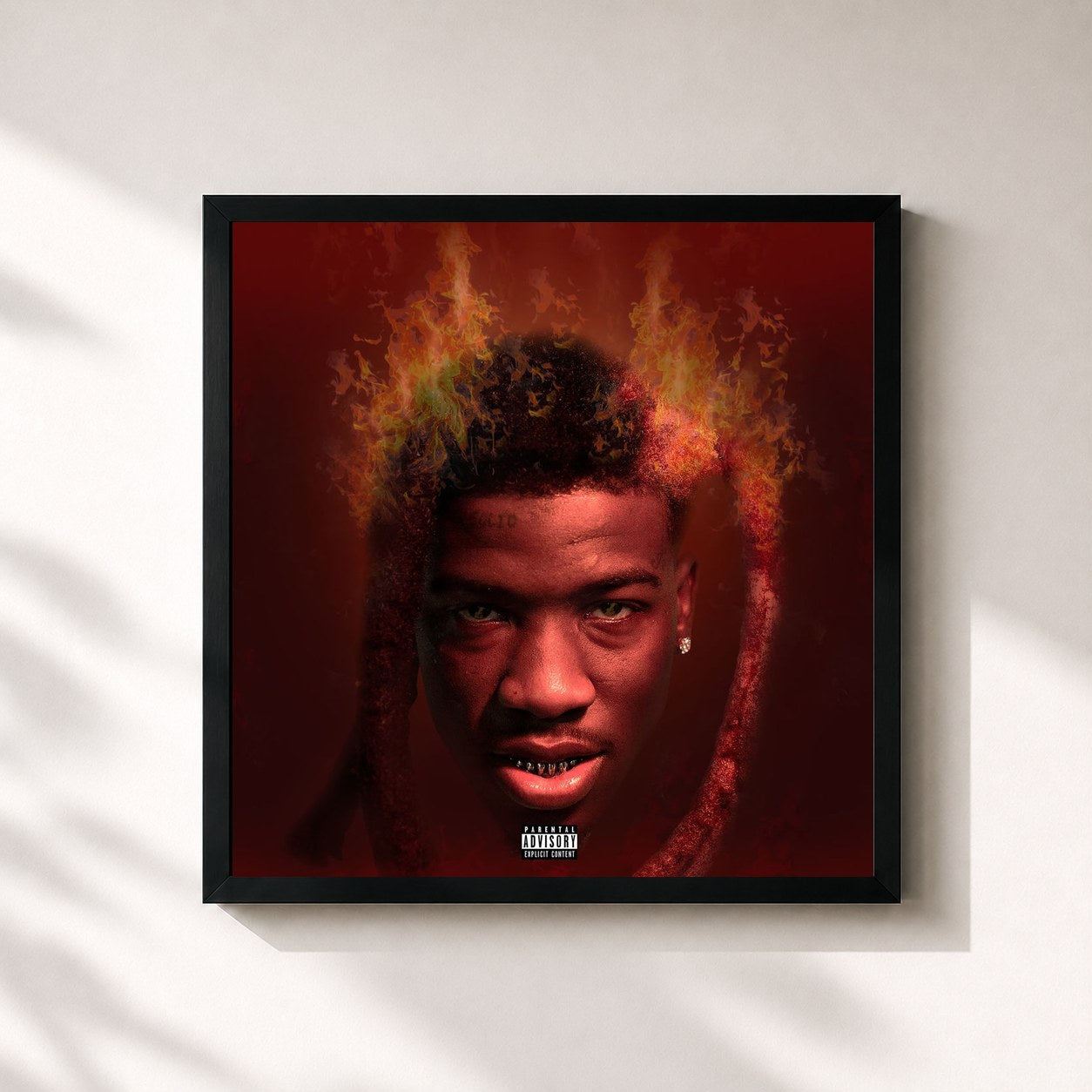 #noir Tableau carré de l'album Life Of A Hotboii de Hotboii, cadre noir 32x32 cm