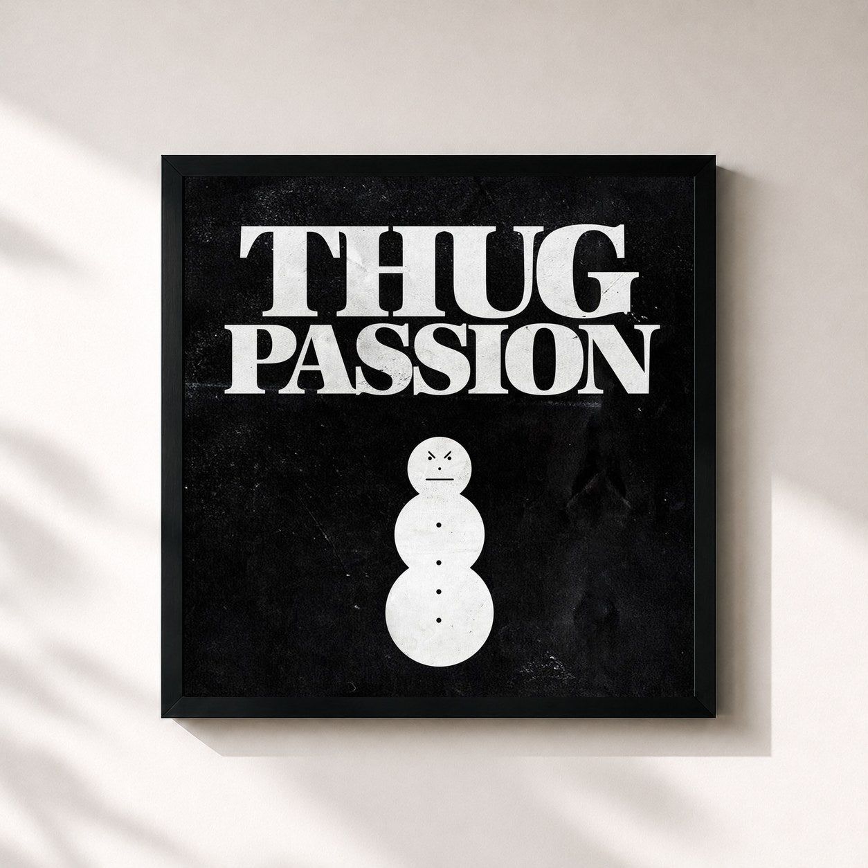 #noir Tableau carré de l'album Thug Passion de Jeezy, cadre noir 32x32 cm
