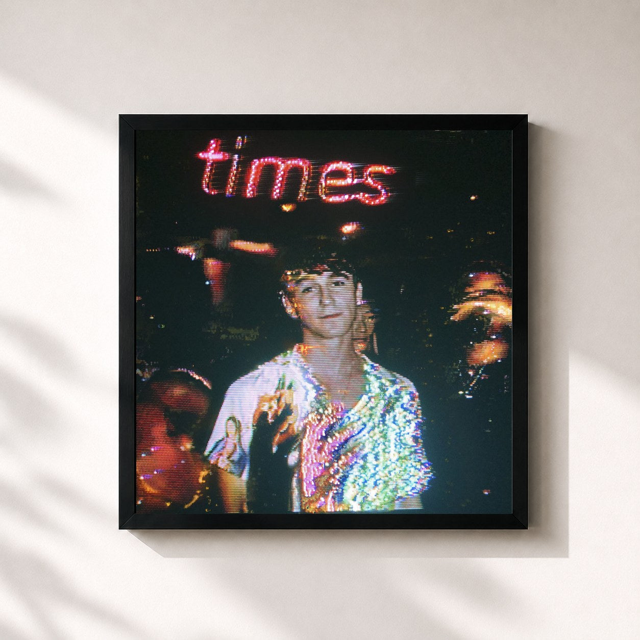 #noir Tableau carré de l'album times de SG Lewis, cadre noir 32x32 cm