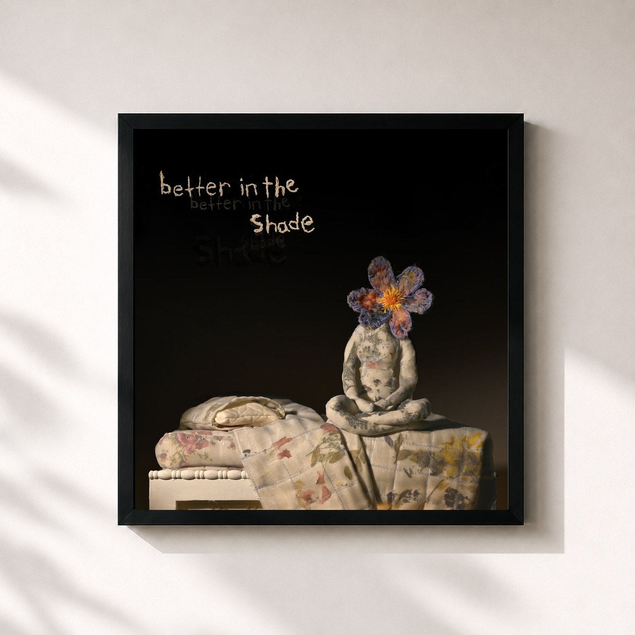 #noir Tableau carré de l'album Better in the Shade de Patrick Watson, cadre noir 32x32 cm