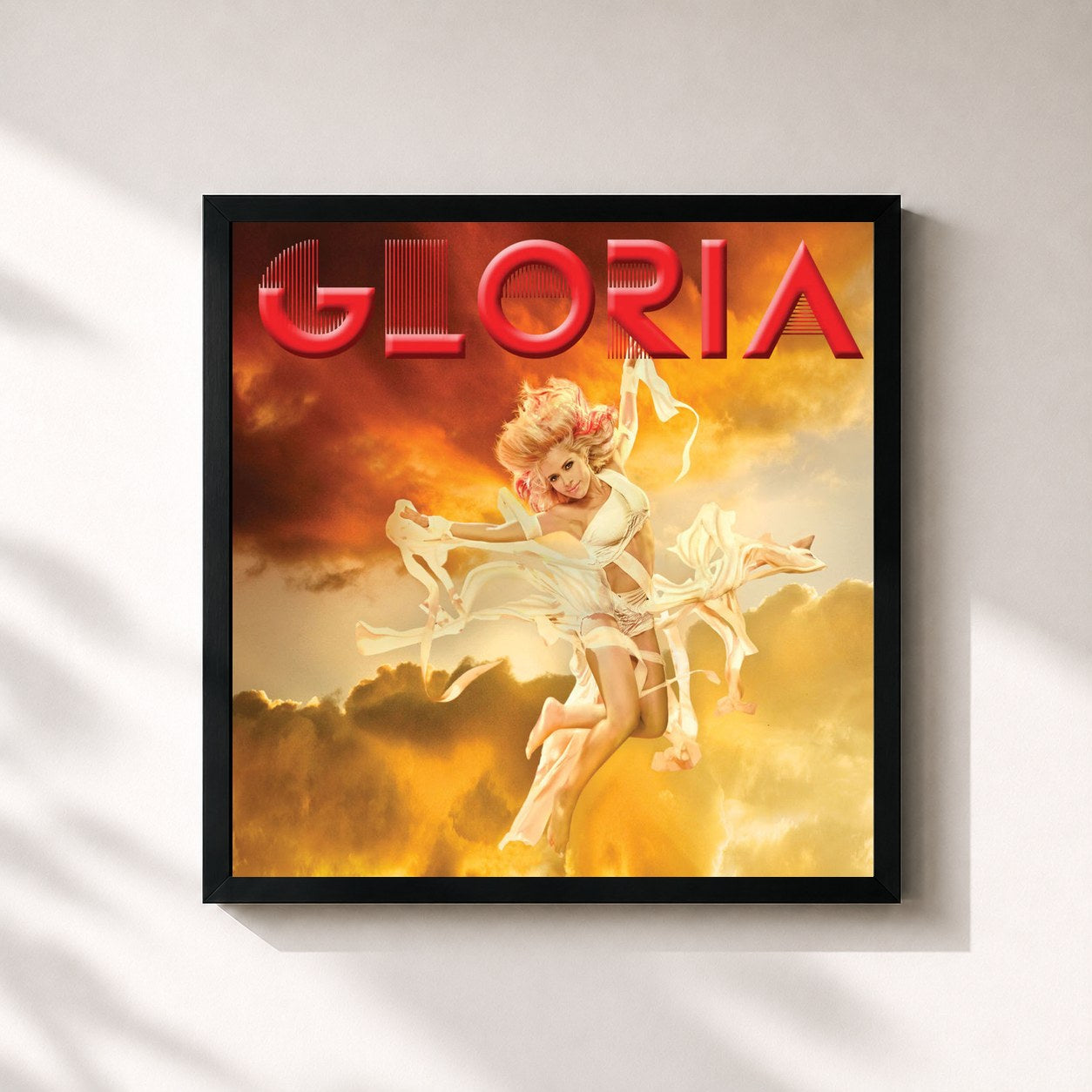 #noir Tableau carré de l'album Gloria de Gloria Trevi, cadre noir 32x32 cm