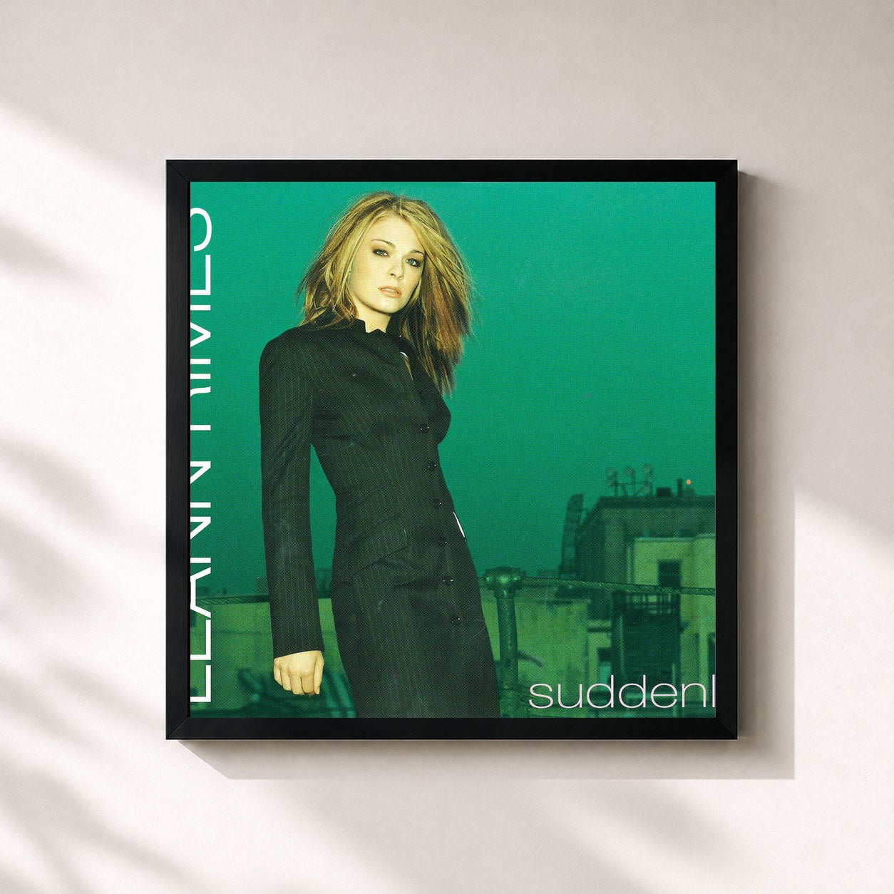 #noir Tableau carré de l'album Suddenly (Remixes) de LeAnn Rimes, cadre noir 32x32 cm