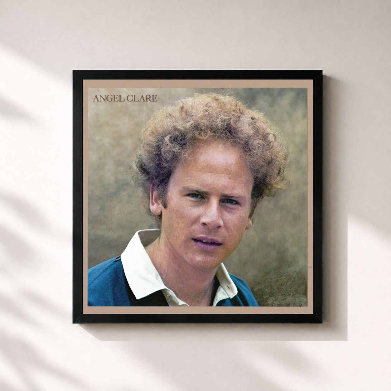 #noir Tableau carré de l'album Angel Clare de Art Garfunkel, cadre noir 32x32 cm