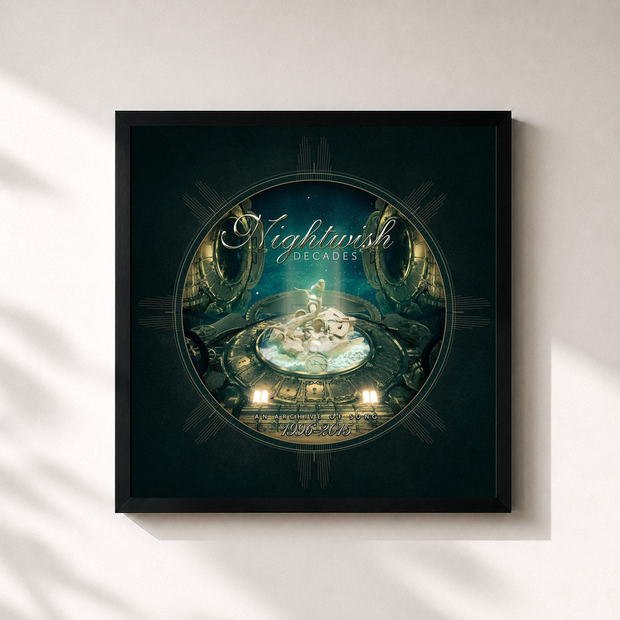 #noir Tableau carré de l'album Decades de Nightwish, cadre noir 32x32 cm