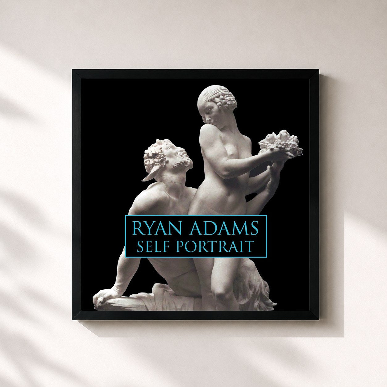 #noir Tableau carré de l'album Self Portrait de Ryan Adams, cadre noir 32x32 cm