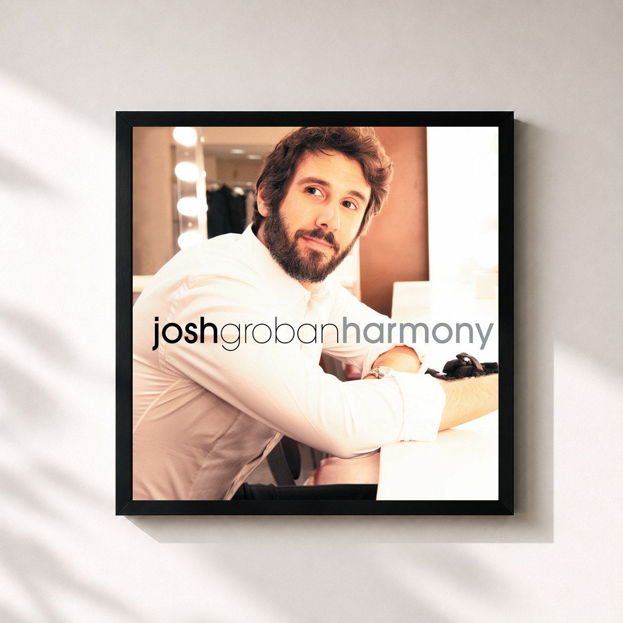 #noir Tableau carré de l'album Harmony de Josh Groban, cadre noir 32x32 cm