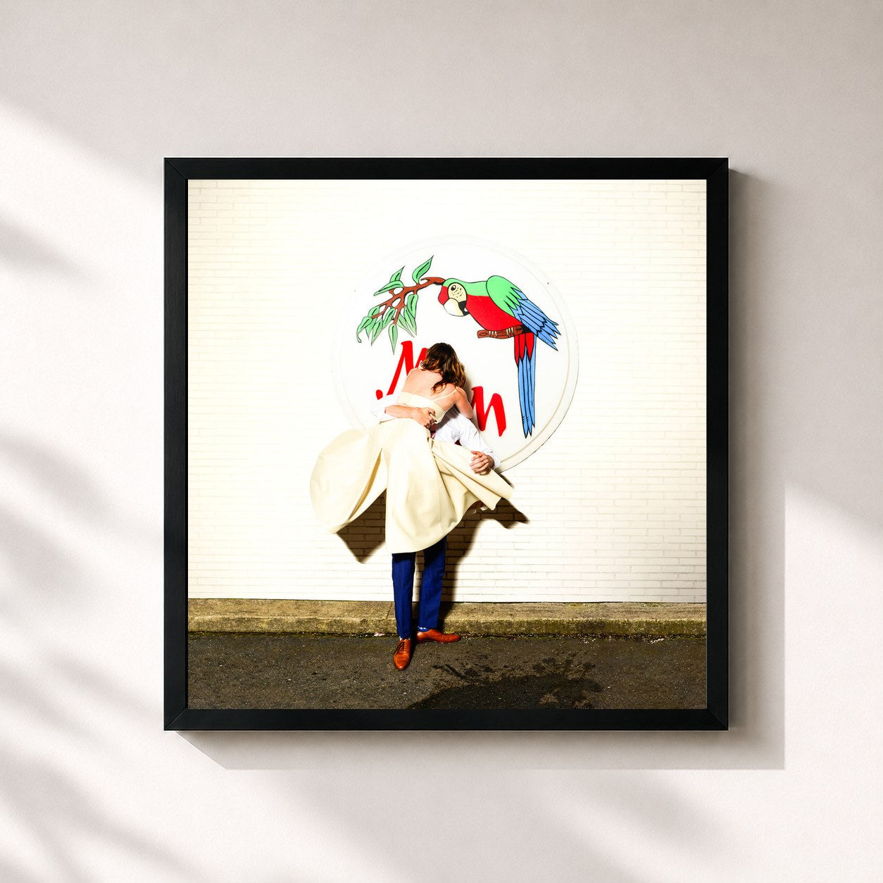 #noir Tableau carré de l'album What Now de Sylvan Esso, cadre noir 32x32 cm